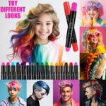 Jim&Gloria 16-color dustless hair chalk set — washable, temporary hair dye markers for kids and adults to try different fun hair looks safely at home or for parties, cosplay, and creative play