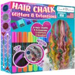 Hair Chalk and Hair Extensions, Glitters and Brushes