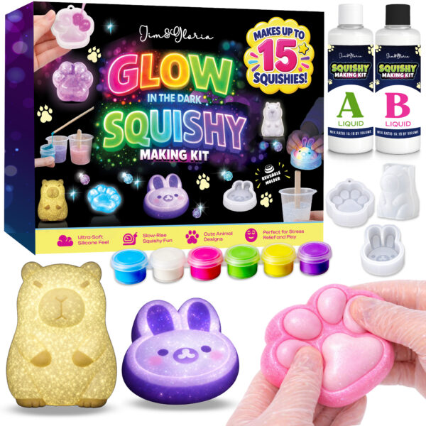 Jim&Gloria Glow in the Dark DIY Squishy Making Kit