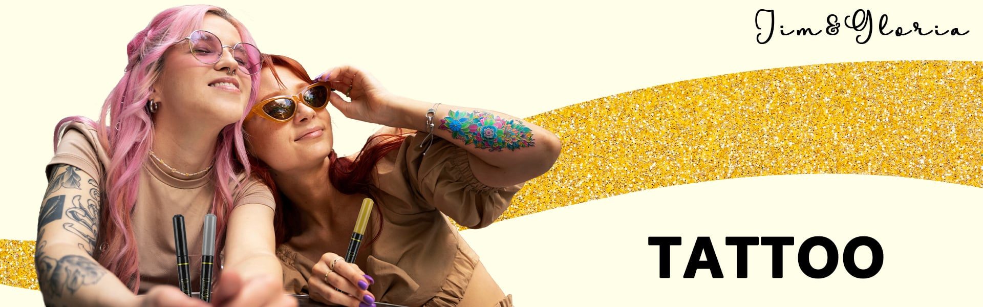 Jim&Gloria temporary tattoo markers with bright, skin-safe colors for easy creative fun, safe and washable for face and body